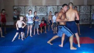 Александр Лендел каратэ, сборы 2012 подсечки (Lendel, ankle trips)