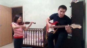 Nirvana Smells Like Teen Spirit на электрогитаре и скрипке!