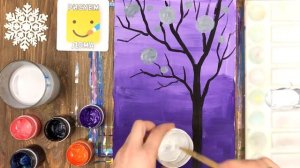 Как нарисовать ЗИМНЕЕ ДЕРЕВО/ урок рисования  для детей