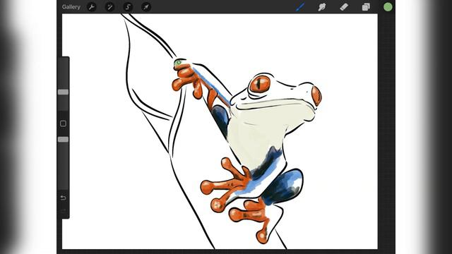 PROCREATE Painting Tutorial - Beginner Friendly STEPS - Wildlife Tree Frog Painting - Paint with Me