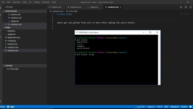 Git Tutorial | Delete branch | Part 14 #GIT смотреть онлайн