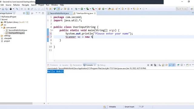 12 1 Take A String input from user and print   Learn Java From Beginning