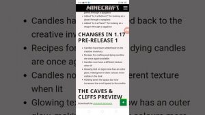 Minecraft net: 1.17 pre-release 1 released! many new caves and cliffs achievements and manybug fixe