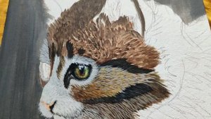 как нарисовать котенка акрилом часть 2. как сделать шерсть объемнее.