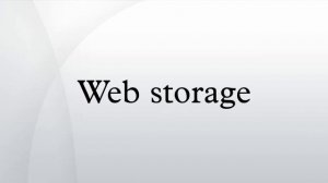 Web storage