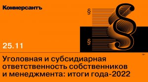 Уголовная и субсидиарная ответственность собственников и менеджмента: итоги года-2022