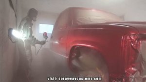 How To Paint A Truck Or Car Candy Apple Red Over Metal Flake OBS CHEVY SILVERADO C/K 1500 SHORTBED