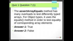 GRG-001 JUnit as a Habit: Quiz 1. Basic Assertions.