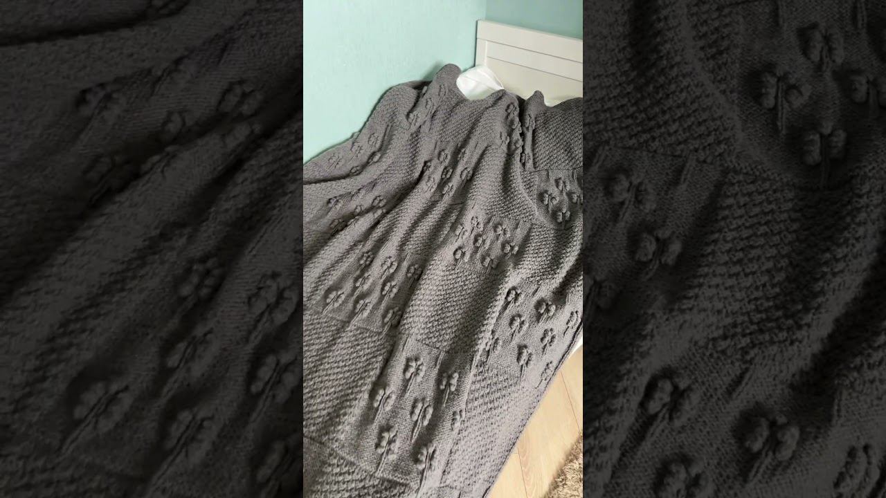 Плед спицами «Родные просторы» #вязание #knitting