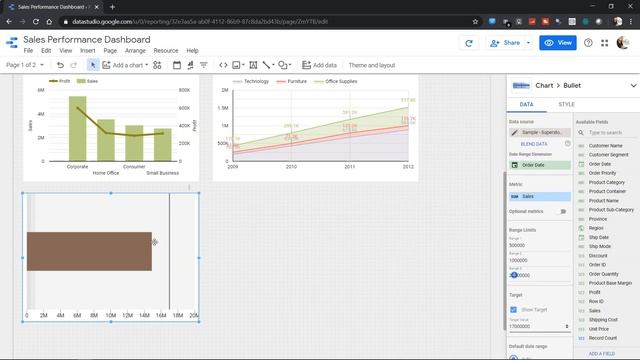 Creating Bullet Chart Chart in Google Data Studio смотреть онлайн