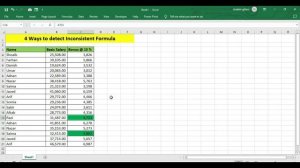 How to Fix an Inconsistent Formula in Excel | Detect Inconsistent Excel Formulas