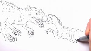 How to Draw Indoraptor VS Indominus Rex - Jurassic World Dinosaurs Color Pages - Dinosaurs Battle