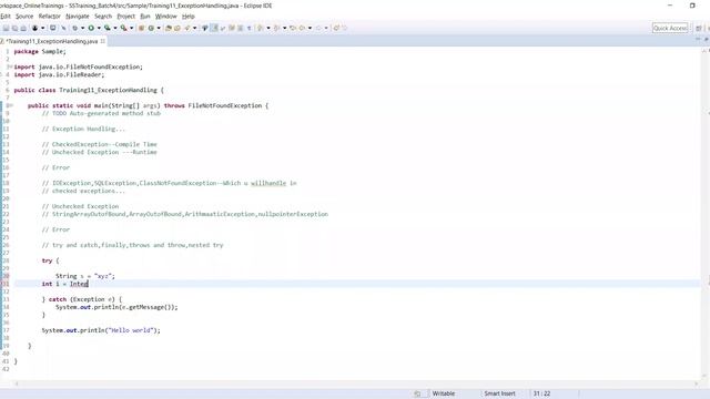Exception Handling смотреть онлайн