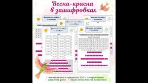 Весна-красна в расшифровках. Сложение и вычитание в пределах 200.