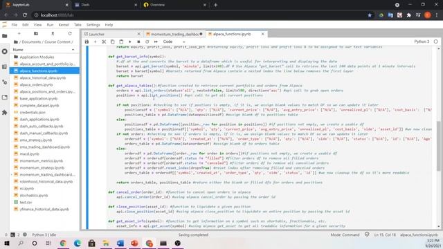 Brokerage Layout Updates Coding Example [Python Interactive Algorithmic Trading Assistant with APIs