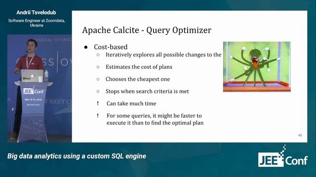 Big data analytics using a custom SQL engine (Andrii Tsvelodub, Ukraine) [RU]