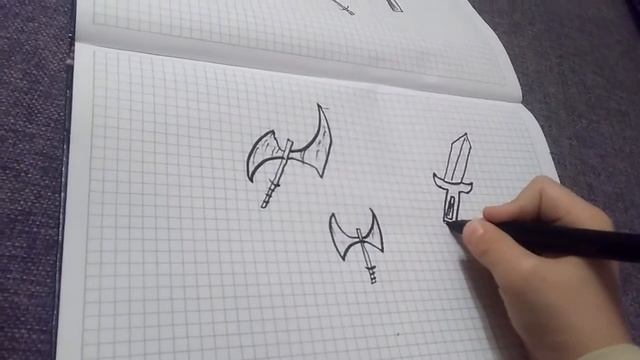 Рисуем оружие ближнего боя смотреть онлайн