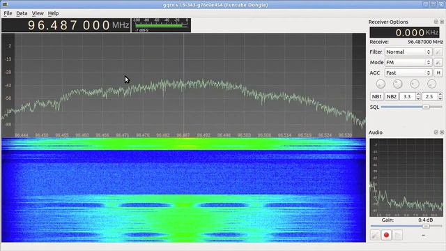 Broadcast FM reception with Funcube Dongle and Gqrx смотреть онлайн