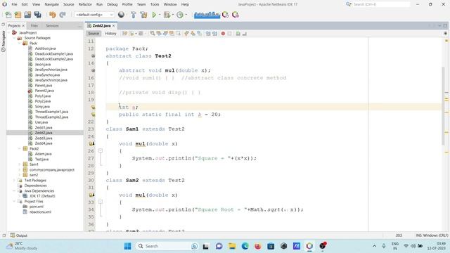 Abstract class and Abstract method in Java with Examples смотреть онлайн