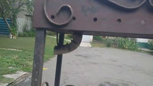 Кузнечный горн из мангала, с наддувом:)))
