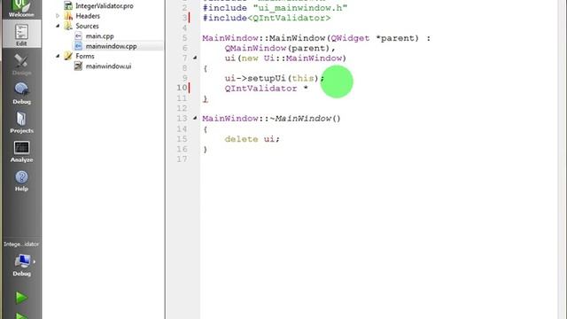 QIntValidator using Qt Creator смотреть онлайн