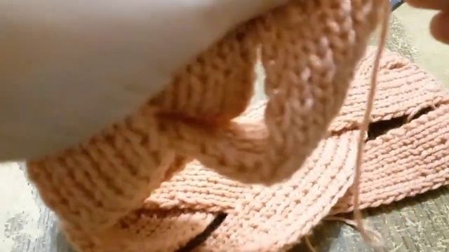 Повязка- коса на голову спицами.#дляначинающих.mp4