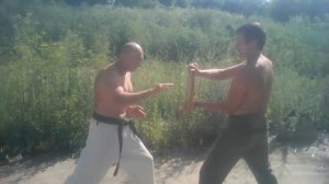 каратист 4пальцами ломает доску. "Рука копье"