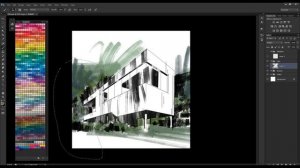 Architectural Sketch | Rendering with Marker Brushes!