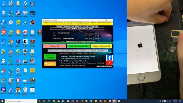 [FREE] Tool Fake iOS v1.6.6 by PK3M Active ICCID+ Backup ICCID , ActiveFile PasscodeBypass