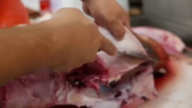 Японская Уличная Еда   Большая Морская Краснопёрая Рыба Опах, Япония Морепродукты