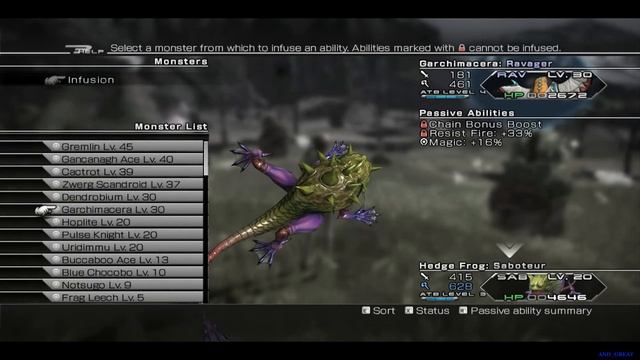 Гайд по Infusion (Слиянию) монстров в FINAL FANTASY XIII-2