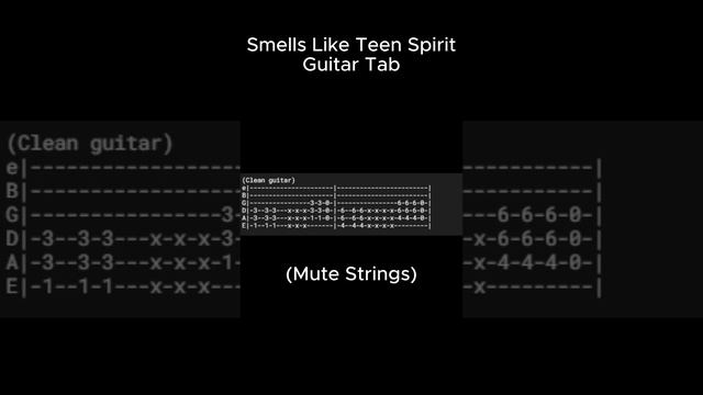 Smells Like Teen Spirit Easy Tab #guitar #guitarcover #guitartutorial #nirvana