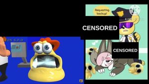 Pizza Tower characters reaction to Chikin nuggit Rule 34