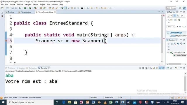 apprendre à programmer en Java Lire les Entrées clavier # 7 смотреть онлайн