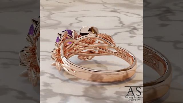 Orchid Oasis Floral Amethyst Ring