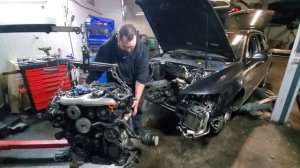 3.0 TDI timing chain installed and engine swapped in the car CDYA A6 Audi