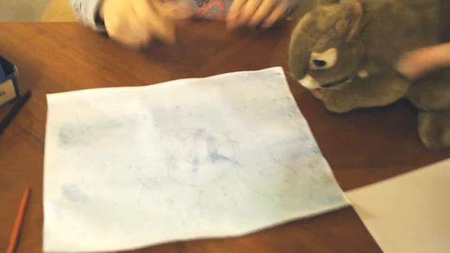 #Рисуем "тычком" белочку с орешком! #Draw a "poke" a squirrel with a nut