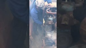 Запуск с пускача древнего комбайна Нива. #АгроАтом
