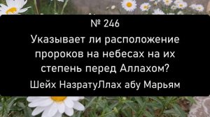 Указывает ли расположение пророков на небесах на их степень перед Аллахом?