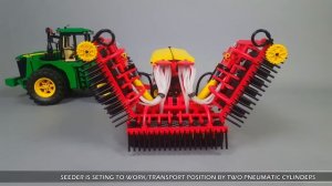 John Deere 9560R + Vaderstad RDA 800C in LEGO version by eric trax (SBrick)