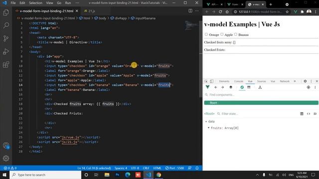 v-model Checkbox Example | Two Way Data Binding | VUE JS 2 [Arabic] #vue_js_2