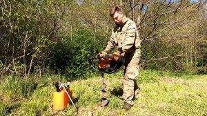 Бензобур STIHL ВТ 131. 1,5 м за минуту! Обзор, работа.
