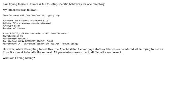 Unix & Linux: ErrorDocument not working with .htaccess file смотреть онлайн