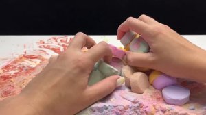 ASMR baking soda rainbow balls