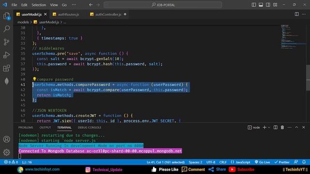 Login API Nodejs Job Portal Application Nodejs Project Nodejs Tutorial Nodejs Course