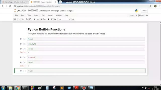 Python 013: built in functions of python interpreter:- len()