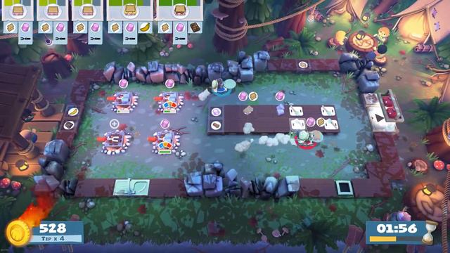Overcooked 2 ~ 4 stars ~ 2 Player Co-op ~ Campfire Cook Off 1-2 смотреть онлайн