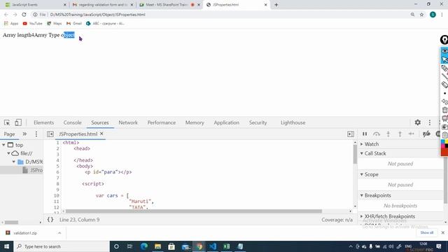 Javascript Array Declare And Initialize