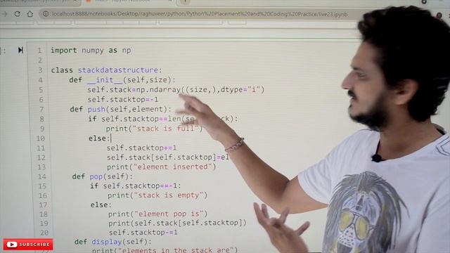 Stack Implementation in Python || Lesson 23 || Python Placements || Learning Monkey ||