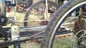 Трёхкалёсный мопед с велосипеда и мотокосы